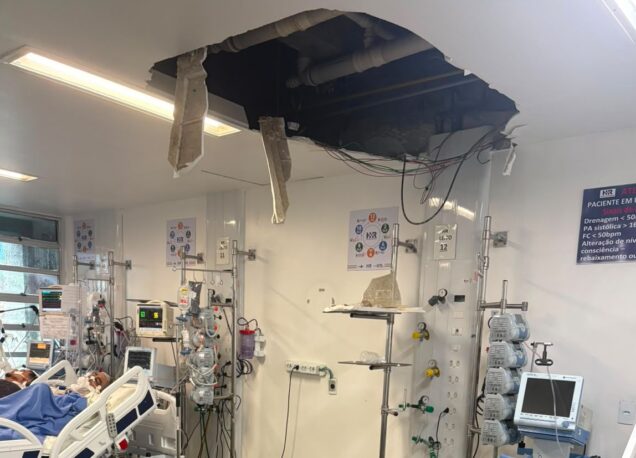 Teto do Hospital da Restauração desaba novamente e atinge paciente internada